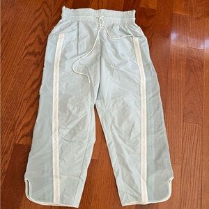 FP Movement by Free People Pale Blue Drawstring Joggers with White Stripes